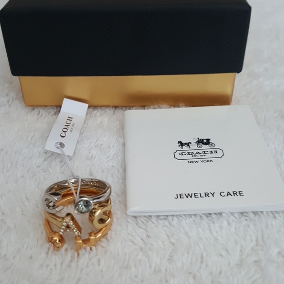 New Coach Tri-Tone Letter Rings - Picture 2 of 7